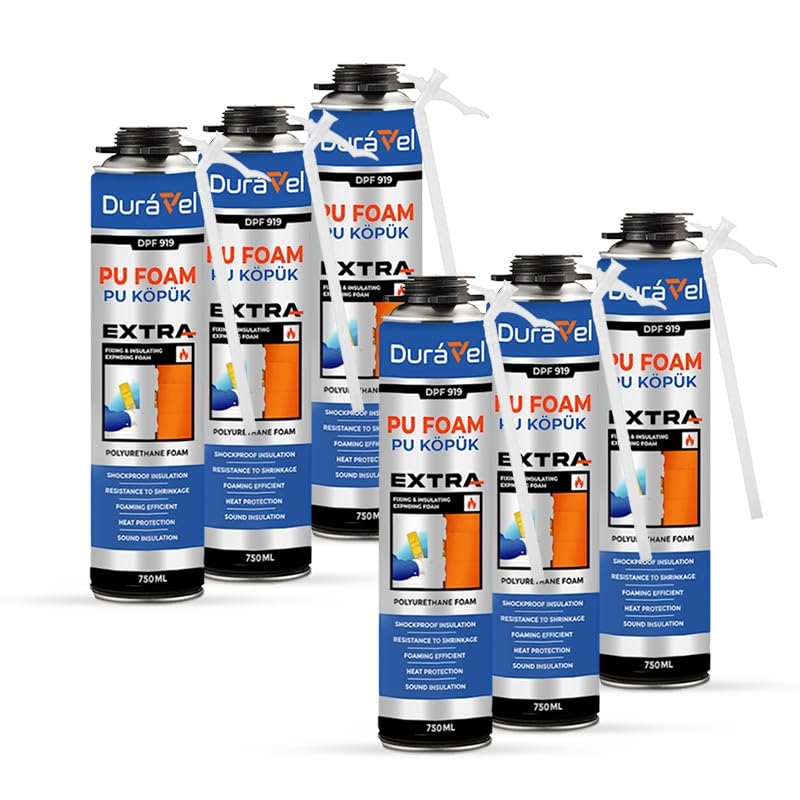 Duravel PU Foam Sealant, Extra Strength Polyurethane Foam, Professional Grade, 750ml (Pack of 6) - Image 1